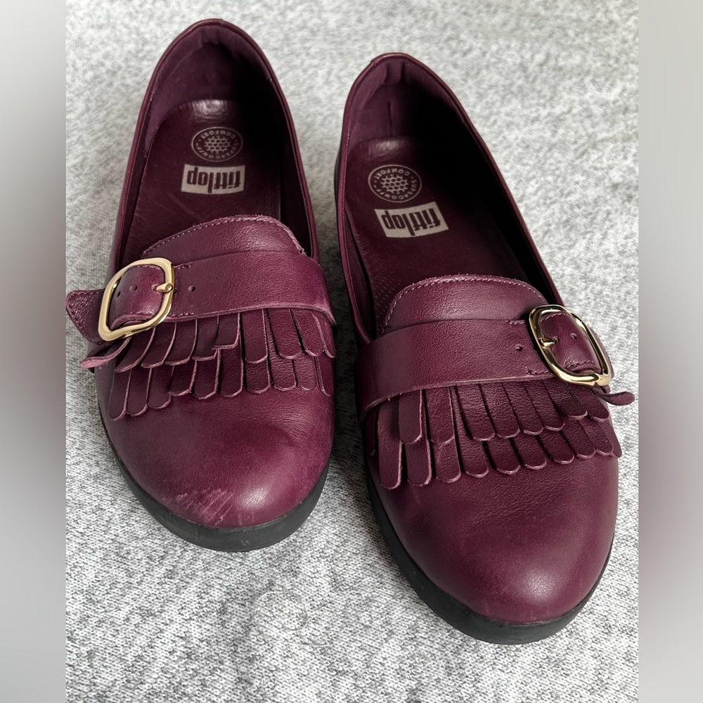 Fitflop leather loafer with fringe - 8.5